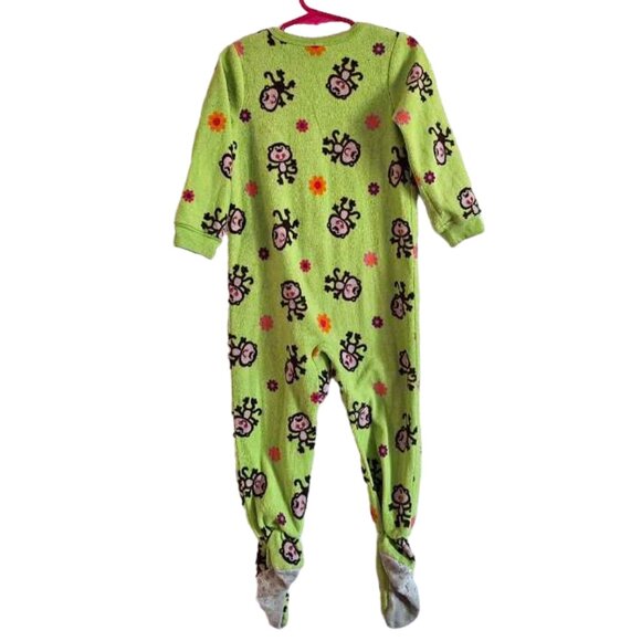 Toddler Size 3T Girls Monkey Pajamas, Footed Pjs, Jumping Beans - Picture 9 of 10